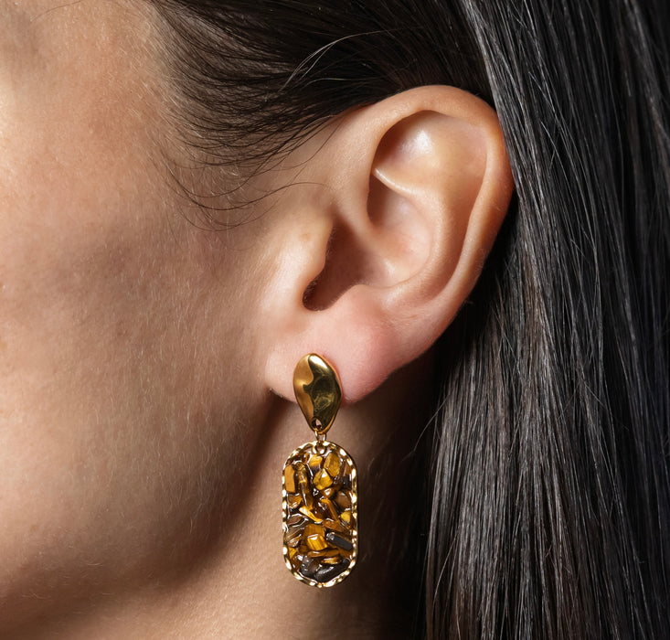GOLDEN GAZE Tigerauge Ohrringe
