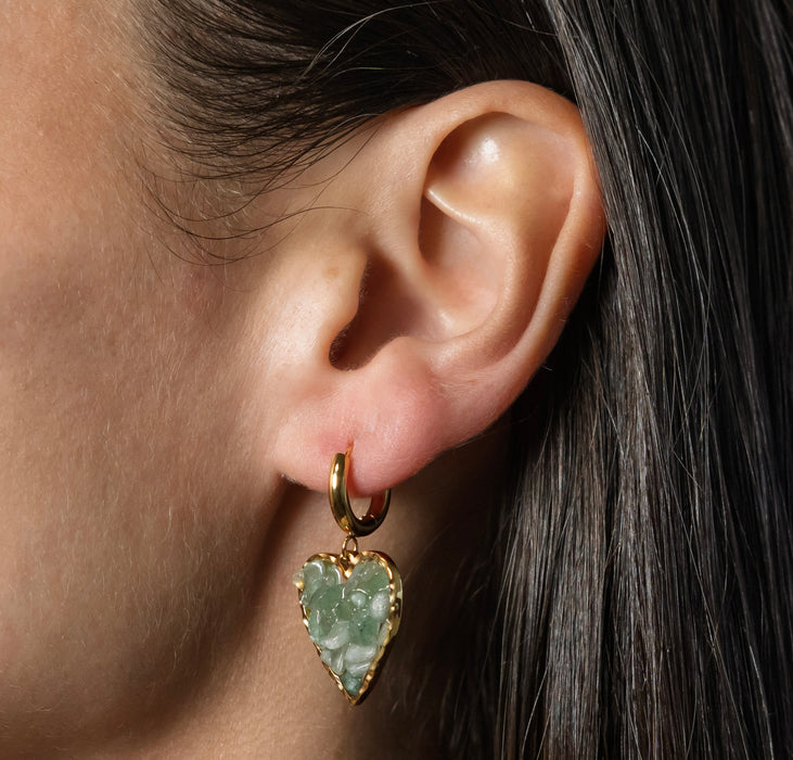 HEART OF GREEN Aventurin Ohrringe