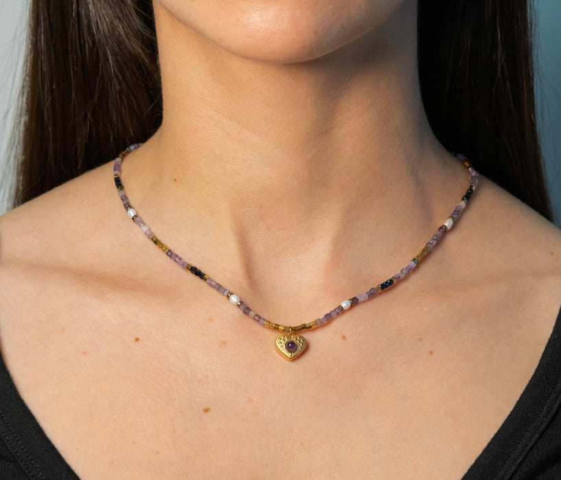 LILAC HEART Amethyst Kette
